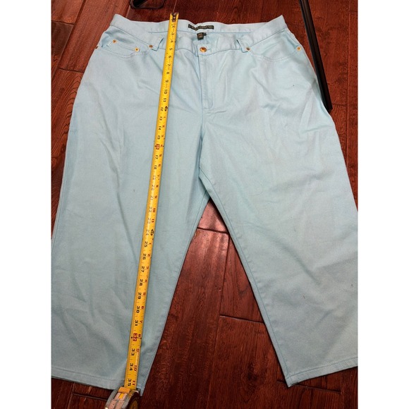Lauren Ralph Lauren Pants - Lauren Ralph Lauren Jeans Co Womens 18W Blue Cropped Capri Pants Stretch‎ Denim